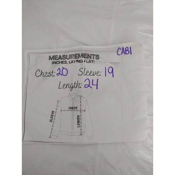 CAbi Blazer Womens Large Navy White Striped Double Breasted Nautical Buttons - Picture 8 of 8